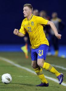 Sweden's John Guidetti prepares to shoot