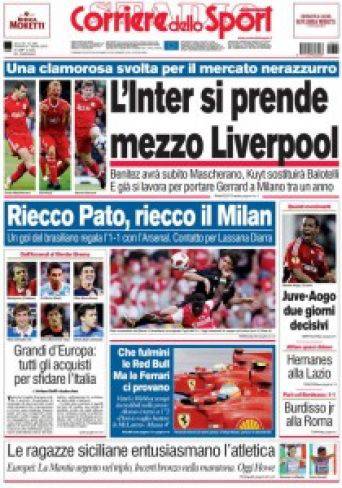 Corriere dello Sport, Inter prende mezzo Liverpool