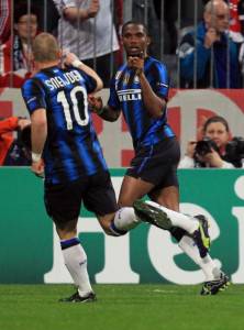 Eto'o e Sneijder festeggiano ai tempi dell'Inter (GettyImages)