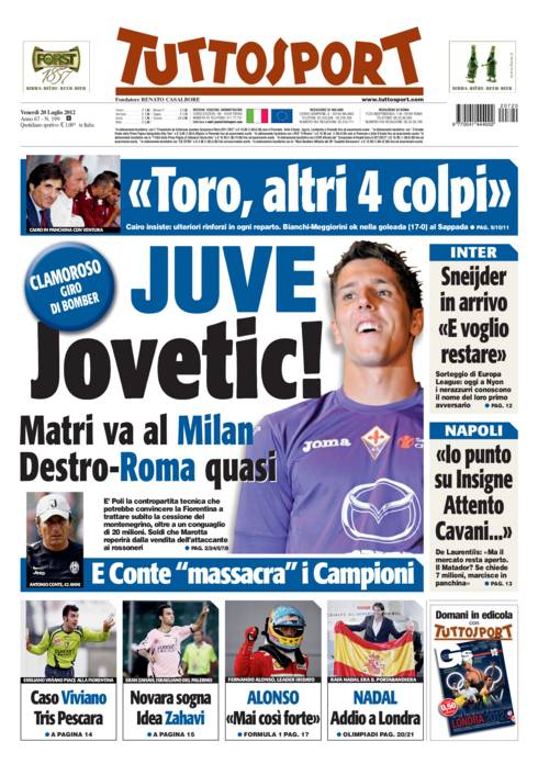 TuttoSport / Juve Jovetic - CalciomercatoWeb.it - News di calciomercato