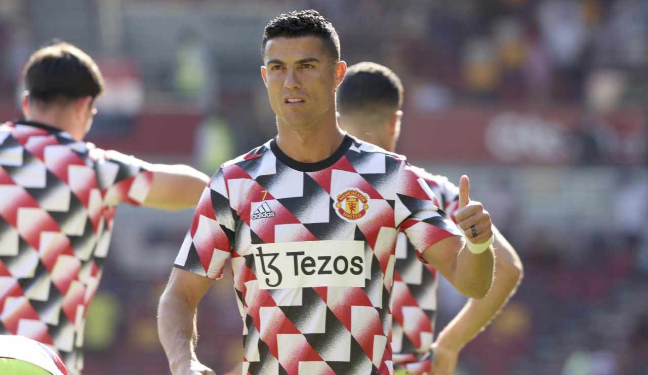 Cristiano Ronaldo nel riscaldamento