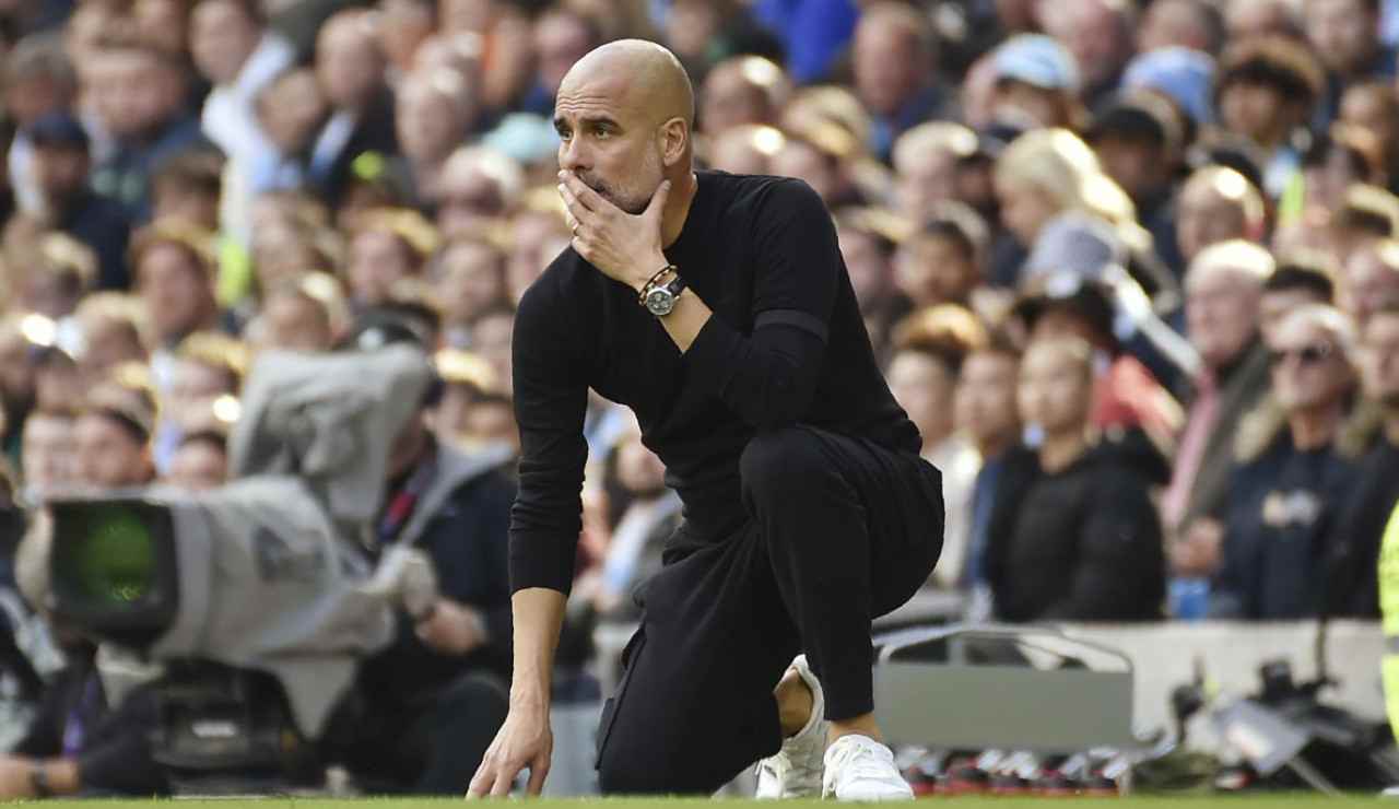 Pep Guardiola concentrato