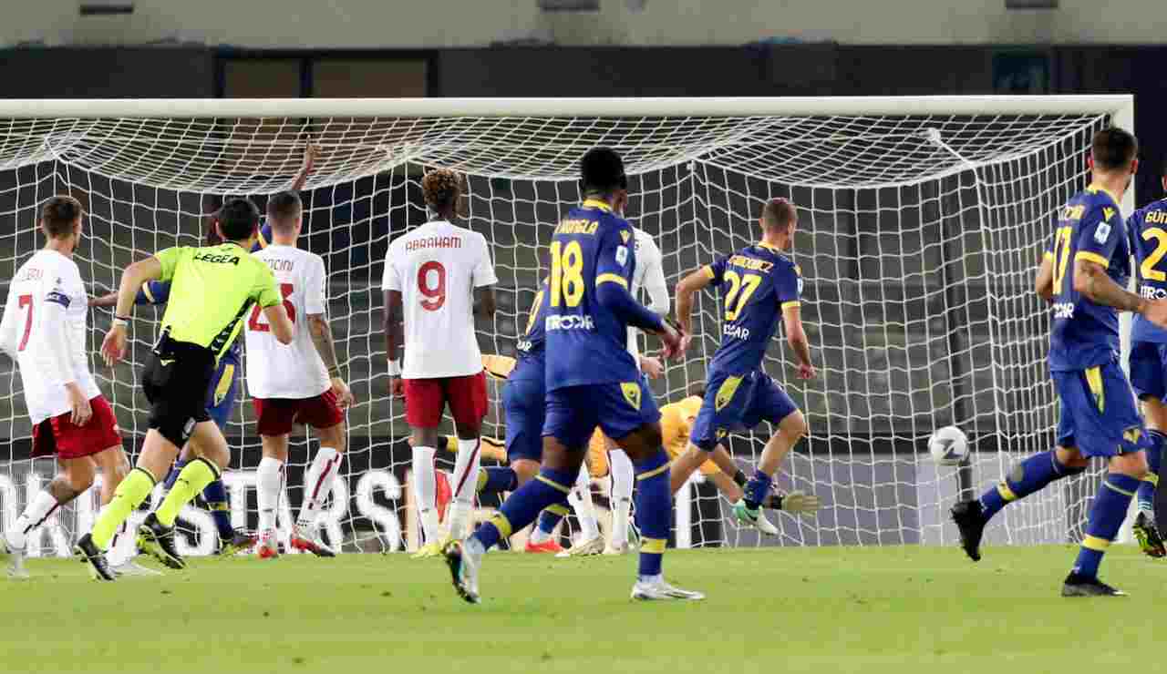 Verona Roma gol Dawidowicz