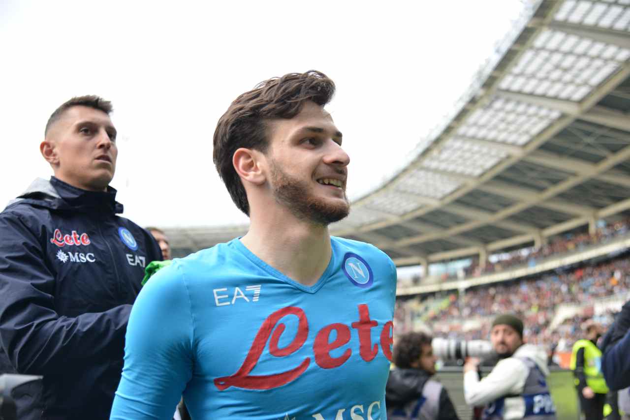 Napoli rinnovo Kvaratskhelia annuncio De Laurentiis