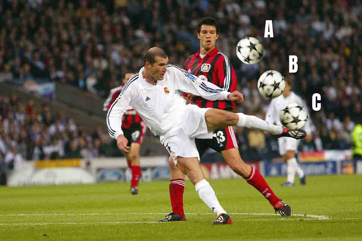 Test Zinedine Zidane, dove finisce il pallone?