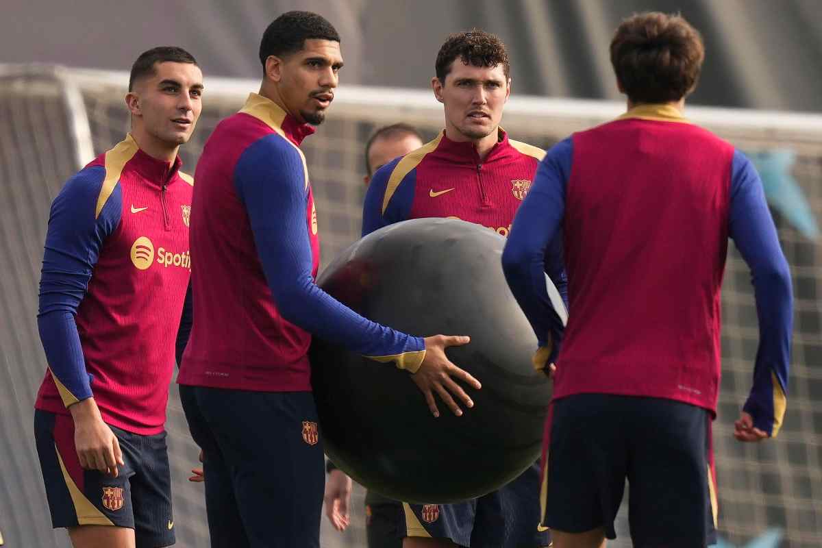 Araujo e Christensen durante un allenamento