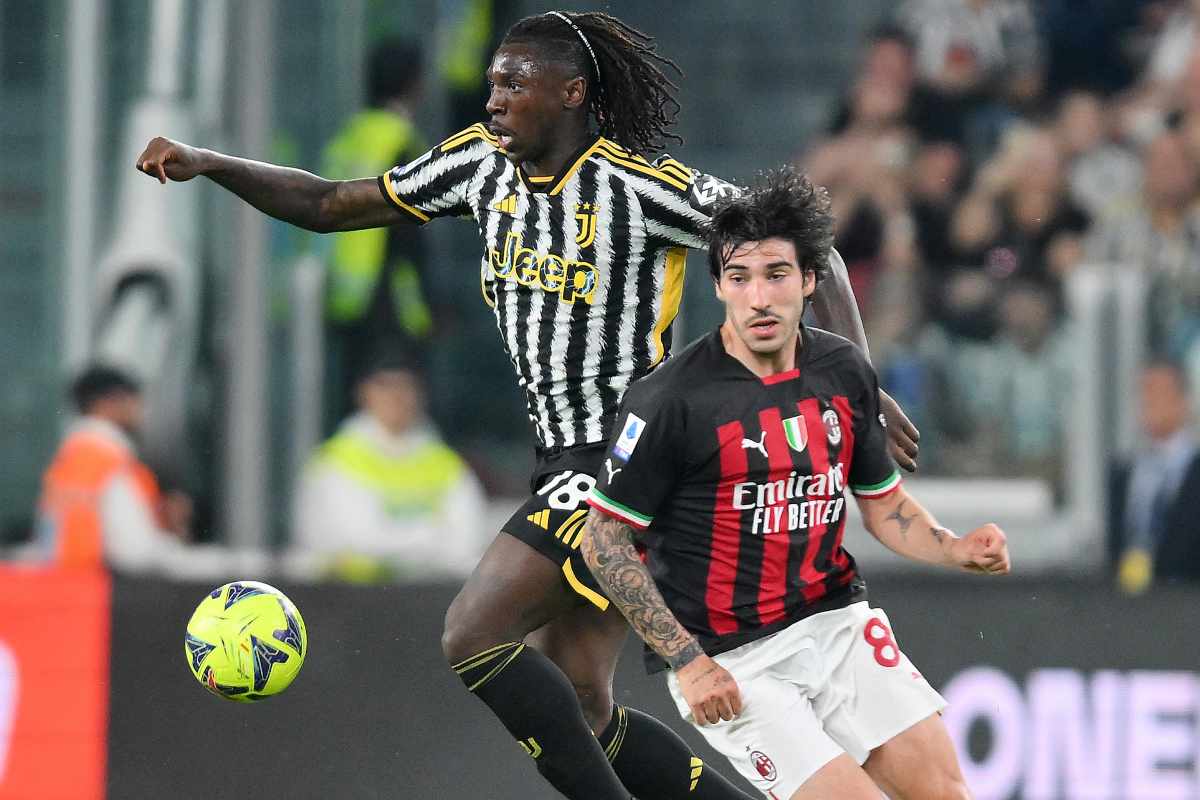 Due giocatori, uno della Juve e uno del Milan in campo