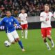 Luca Koleosho in azione con l'Italia